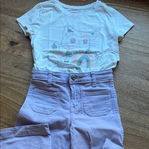 GAP Lavender Wide-Leg Denim Pants